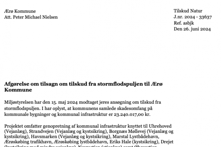 Ærø får 23 millioner til stormflods-byggerier