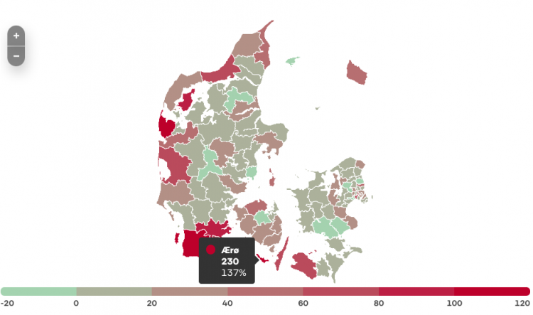 230 tyskere flyttet til Ærø - vækst på 137 % - størst i Danmark