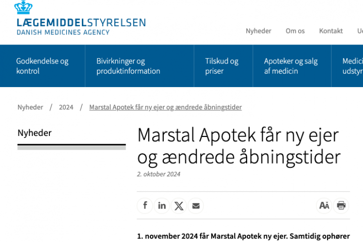 Fynsk apoteker får påbud om at drive Marstal Apotek